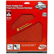 Gator 9-in W x 11-in L 50-Grit All-Purpose Red Resin Power Sanding Sheets 6/Pk