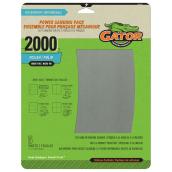 Gator Gatorpower Waterproof Finishing Sandpaper - 9-in W x 11-in L - 2000 Grit - Silicon Carbide Abrasive - 3 Per Pack