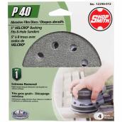ShopSmith Abrasive Film Discs with Velcro Backing - 5-in Dia - P40 Grit - 8 Holes - 4 Per Pack