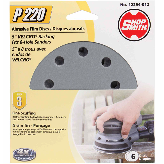 Shopsmith 8 Hole Abrasive Sanding Discs - 5-in Dia - 220 Grit - 6 Per Pack
