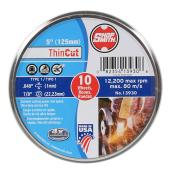 Meule à découper le métal, ThinCut, 5 po, paquet de 10