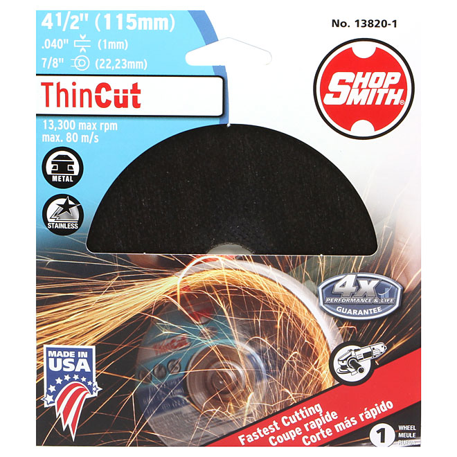 SHOPSMITH Metal Cutting Wheel - ThinCut - 4 1/2