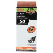 Gator Gatorpower 3-in x 18-in 50-Grit Bi-Directional Aluminum Oxide Sanding Belts 5/Pk