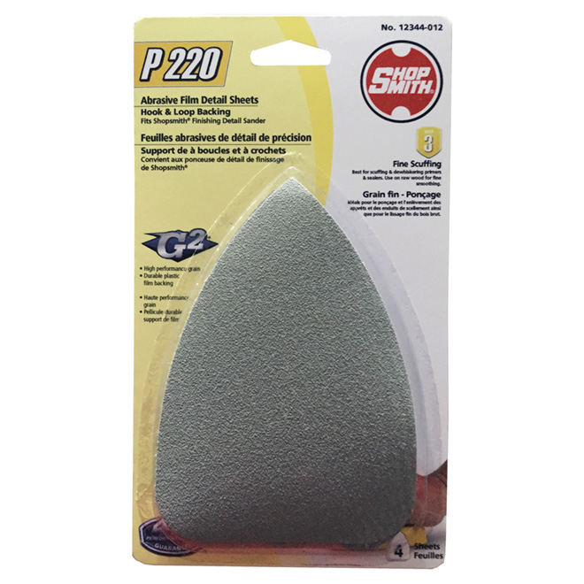 Sanding Sheets - Aluminum Oxide - 220 Grit - 4 Pack