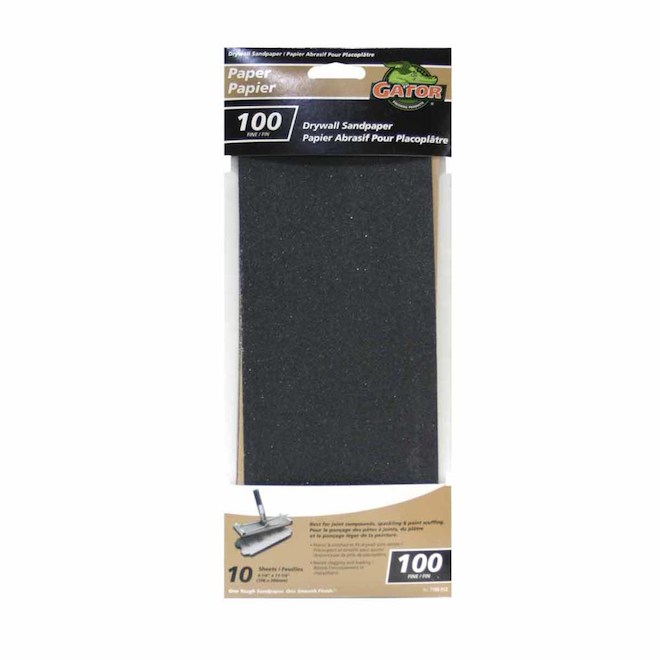 Rust-Oleum Gator 4-1/4-in x 11-1/4-in 100 Grit Precut Drywall Sanding Sheets - 10 Pack