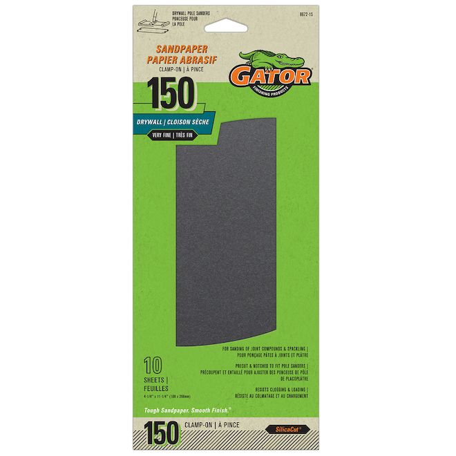 Rust-Oleum Gator 4-1/4-in x 11-1/4-in 150 Grit Precut Drywall Sanding Sheets - 10 Pack