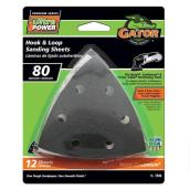 Rust-Oleum Gator 80-Grit 6-Hole Detail Sanding Sheets - 12-Pack