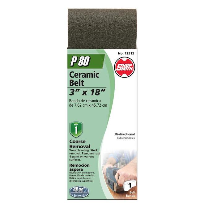 Shopsmith 3-in x 18-in 80-Grit Ceramic Sanding Belt