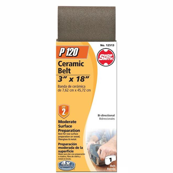 Shopsmith 3-in x 18-in 120-Grit Ceramic Sanding Belt