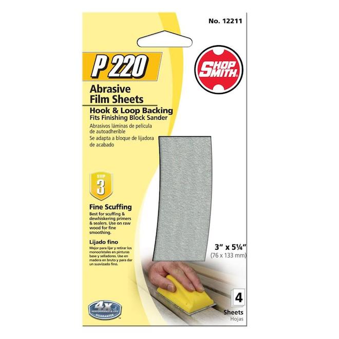 Shopsmith 220-Grit Sanding Sheets - 4-Pack