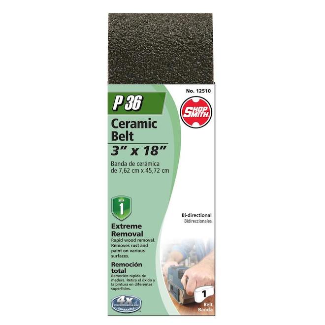 Shopsmith 3-in x 18-in 36-Grit Ceramic Sanding Belt