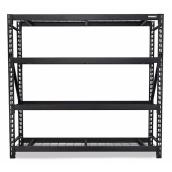 Rona Heavy-Duty Shelving Unit in Black Steel with 4 Wire Shelves - 24 x 77 x 72-in