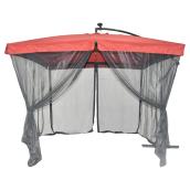 Uberhaus Patio Umbrella with Netting - Red - 10-ft x 10-ft - Polyester