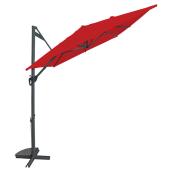 Parasol excentré pour patio, 10 pi, rouge