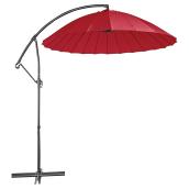 Parasol en porte-à-faux pour patio, rond, 10', rouge vif