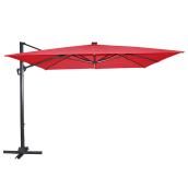 Solar-Light Cantilever Umbrella - 10' - Red