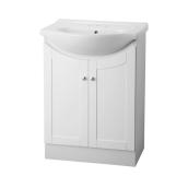 Project Source Euro 24-in White Single Vanity with Vitreous China Top