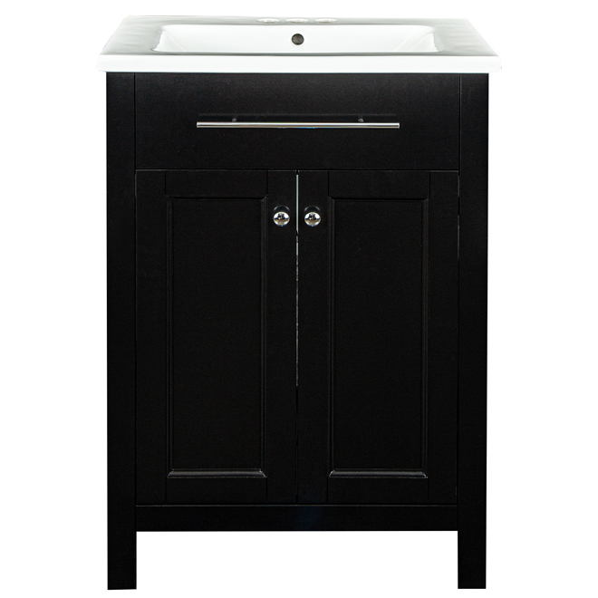 Foremost Madison 24 In Black Vanity With Vitreous China Top And Single   78195051 L 