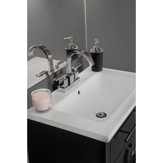 Foremost Madison 24-in Black Vanity with Vitreous China Top and Single Sink