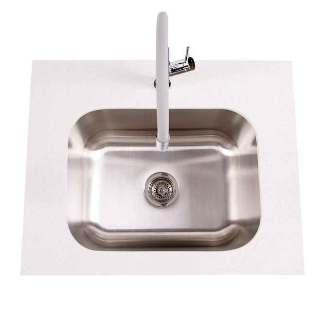 Meuble-lavabo blanc de 29 po x 36 po de Foremost avec lavabo intégré et comptoir en pierre d'ingénérie