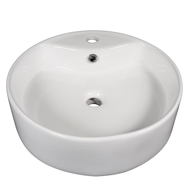 Vasque ovale Project Source, porcelaine, 18 3/8 x 15 x 6 5/8 po, blanc