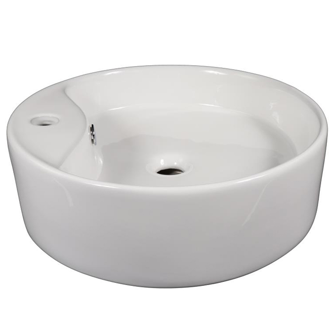 Vasque ovale Project Source, porcelaine, 18 3/8 x 15 x 6 5/8 po, blanc