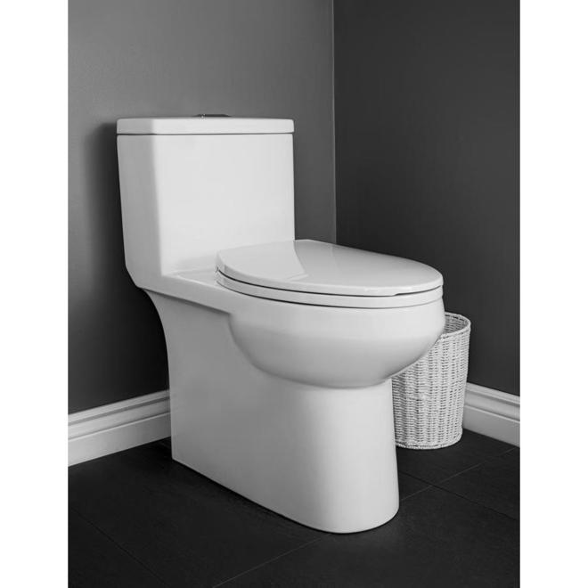 Project Source Lynton 1-Piece Toilet - Elongated - 3-L /4.8-L - White