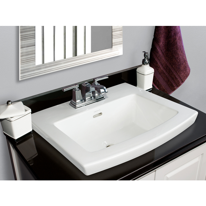 Project Source Cavallie Square Drop-in Sink - Porcelain
