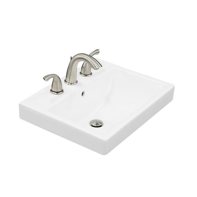 Project Source Lanvin White Porcelain Rectangular Drop-in Sink