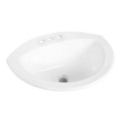 Project Source Ladelle White Vitreous China Semi-Oval Drop-in Lavatory