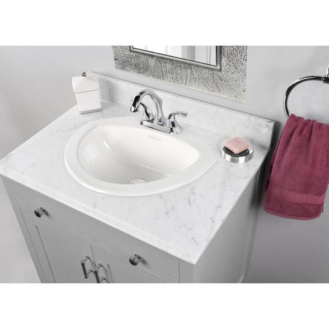 Project Source Ladelle Semi-Oval Drop-in Lavatory - Vitreous China