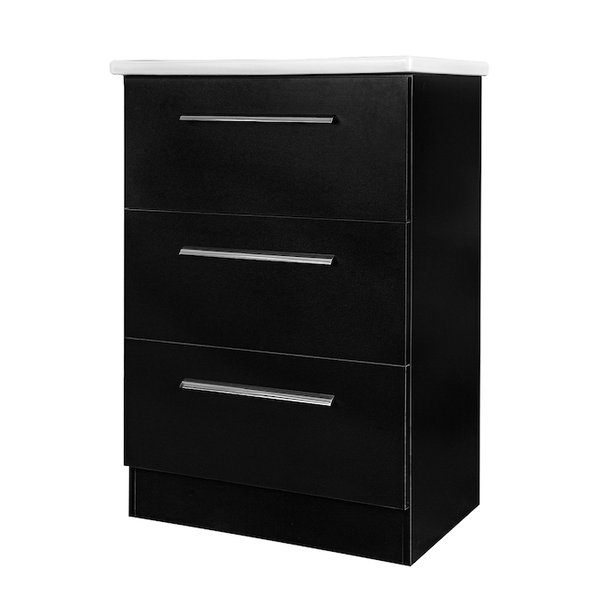 Foremost Rhyam Vanity Combo - 24-in - Black - 2-Drawer