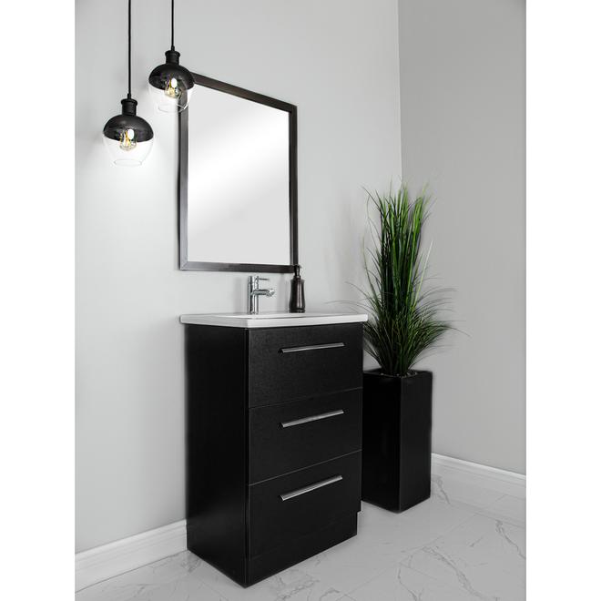 Foremost Rhyam Vanity Combo - 24-in - Black - 2-Drawer