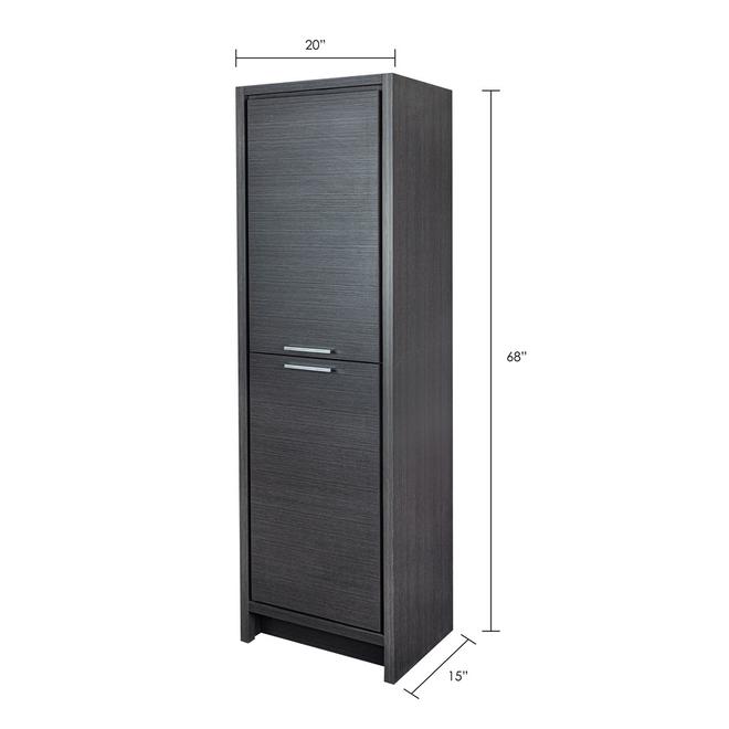 Foremost Claudine Linen Cabinet - 20-in - Grey - 2-Door