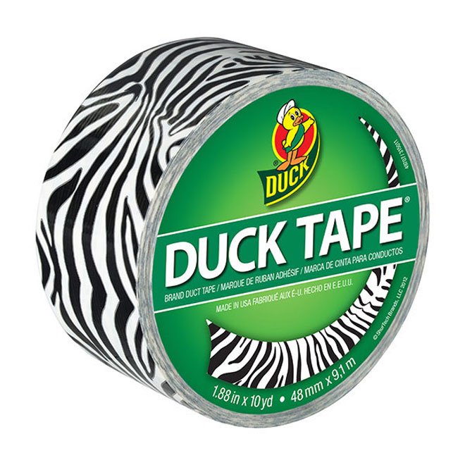 Ruban adhésif Duck Tape haute performance, motif zébré, polyester/coton, 30 pi L. x 1 9/10 po l. po