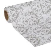 Shelf Liner - Vinyl - 20" x 6' - Taupe Damask