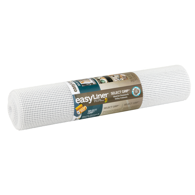 EasyLiner Select Grip Non-Slip White Shelf Liner, 20-in x 15-ft