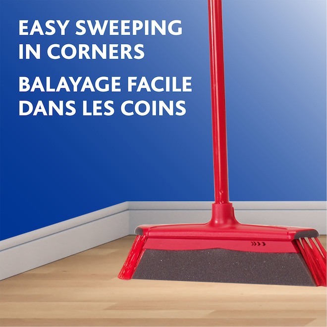 Vileda DuActiva 2-in-1 Electrostatic Broom - Black and Red - Multi-Surface - 51-in L Handle