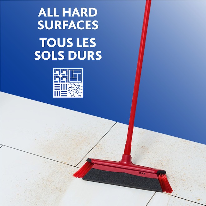 Vileda DuActiva 2-in-1 Electrostatic Broom - Black and Red - Multi-Surface - 51-in L Handle