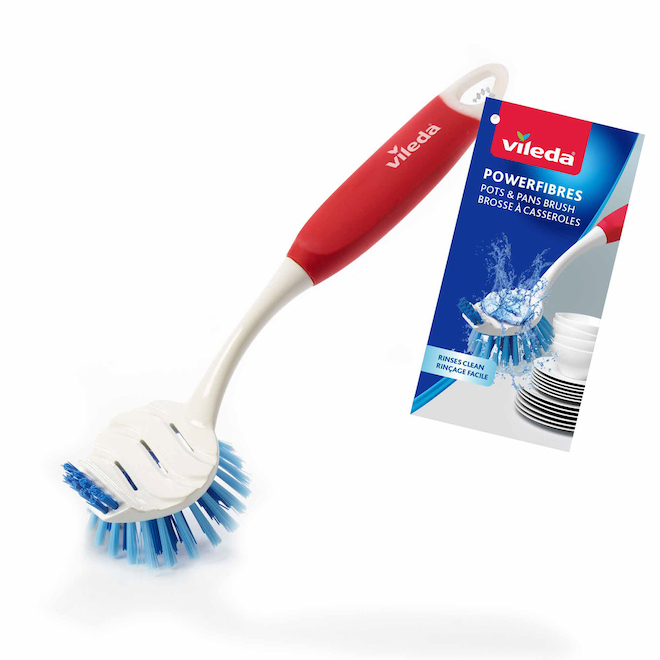 Vileda Pots and Pans Silver Ion Cleaning Brush - Antimicrobial - Round tip - 12.6-in L