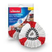 Vileda Easywring Power Mop Refill - Microfibre - White/Red - Machine Washable