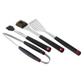 4-Piece Barbecue Tool Set - Black Plastic/Stainless Steel