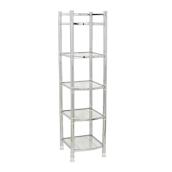 Zenith 51-in Chrome Floor Standing Shelf