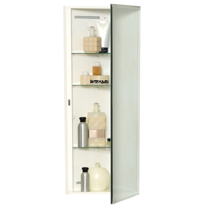 Armoire à pharmacie en coin rectangulaire Zenith 14,25 po x 36 po avec