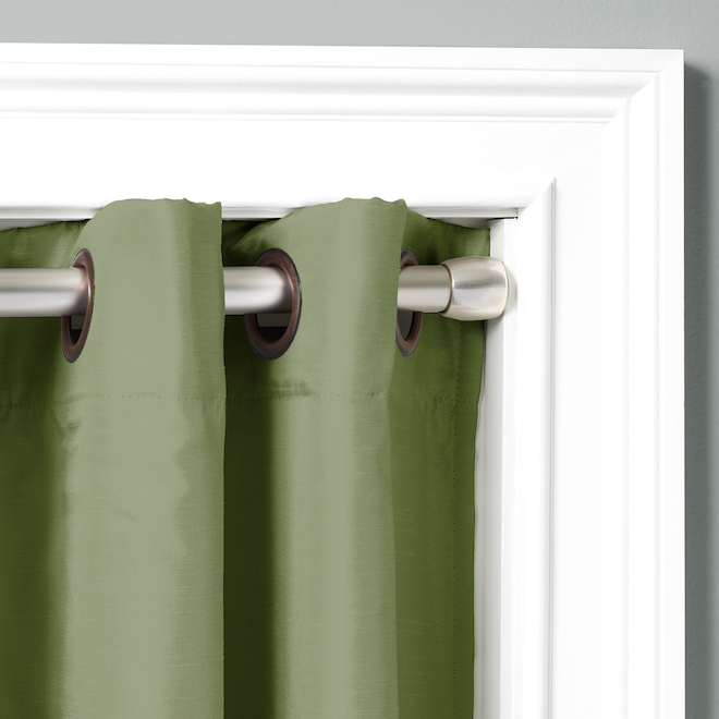 Zenna Home 76-in Nickel Finish Extendable Shower Curtain Rod