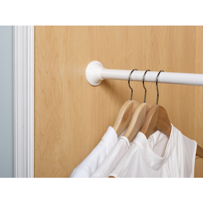 Zenna Home 54-in to 88-in Adjustable White Shower Rod