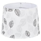 Abat-jour à motif « feuilles et lin », 13 po, blanc/gris