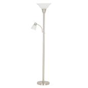 Lampe torchère en métal, 71", acier brossé
