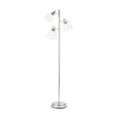 Catalina Indoor Floor Lamp with Glass Shade 67-in Chrome