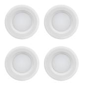 Utilitech Recessed Lights with Baffle - Remodel - Integrated LED - Fits Opening 3-in - Matte White - 4-Pack